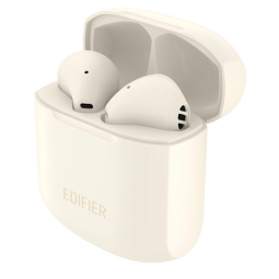 Wireless Earphones, Bluetooth 5.2, aptX, SBC, battery 32mAh up to 6 hours, case 350mAh, Edifier TWS200+ - White-Beige