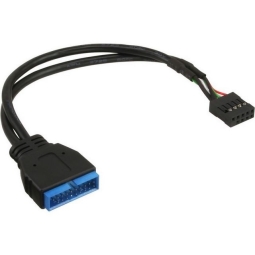 Компьютерный кабель, переходник: 0.15m, USB3.0 19pin, папа - USB2.0 9pin, мама