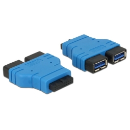 Компьютерный кабель, переходник: USB 3.0 19pin, мама - 2x USB 3.0, мама