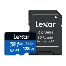 128GB microSDHC карта памяти Lexar Blue, до W45/R100 MB/s