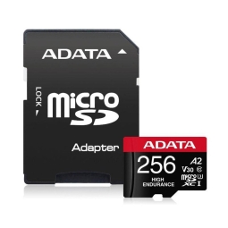 256GB microSDXC memory card Adata High Endurance, up to W85/R100 MB/s