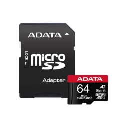 64GB microSDXC карта памяти Adata High Endurance, до W80/R100 MB/s