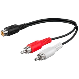 Adapter, üleminek: RCA, pesa - 2x RCA, pistik