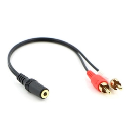 Adapter: Audio-jack, AUX, 3.5mm, female - 2x RCA, male